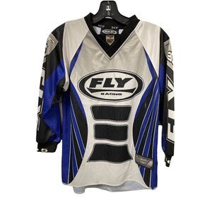 Fly‎ Racing Motocross Jersey Shirt Youth Large Boys Blue Long Sleeve